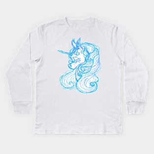 Unicorn Sketch Kids Long Sleeve T-Shirt